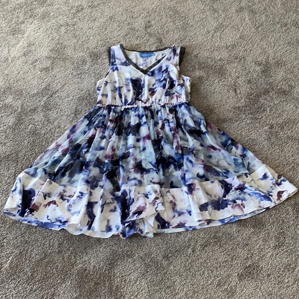 Simply Vera Vera Wang Watercolor Floral Fit & Flare Sleeveless Dress SIZE L
